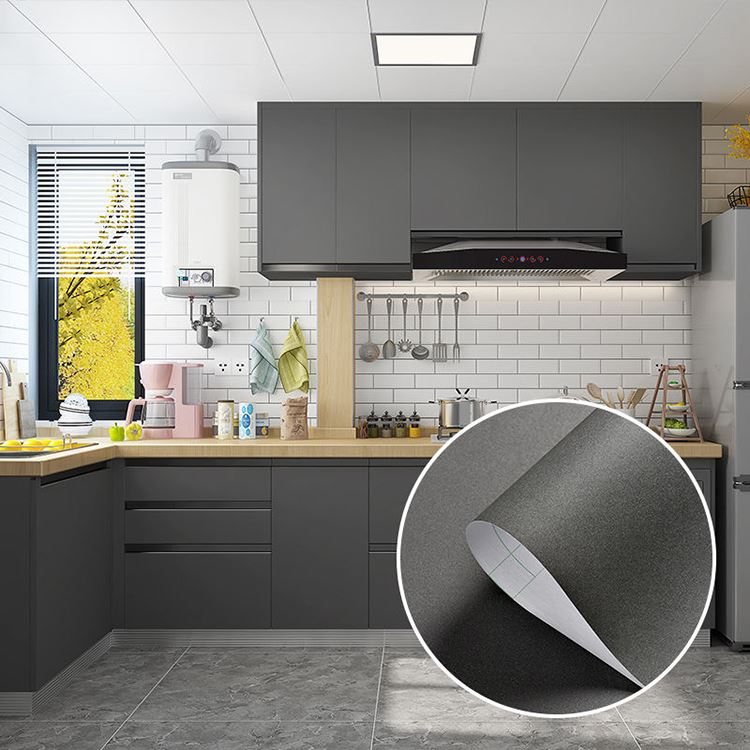 Dark Grey Vinyl Wrap Kitchen